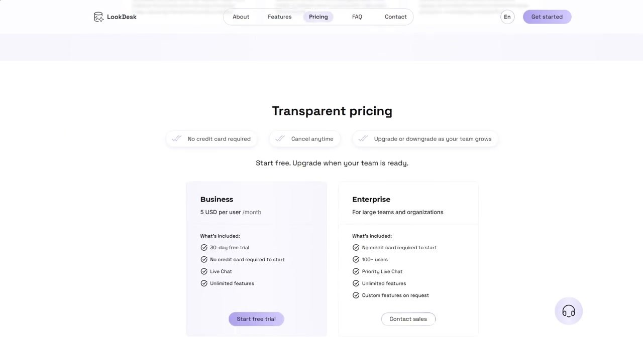 LookDesk pricing plans
