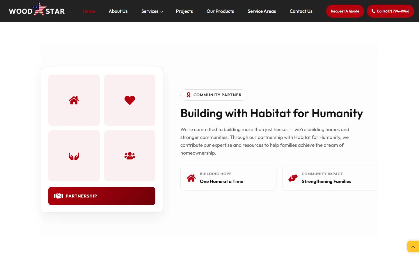 Wood Star community partnership section